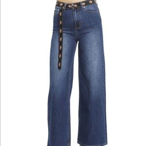 Dickies Girl High Rise Wide Leg Jeans With Belt